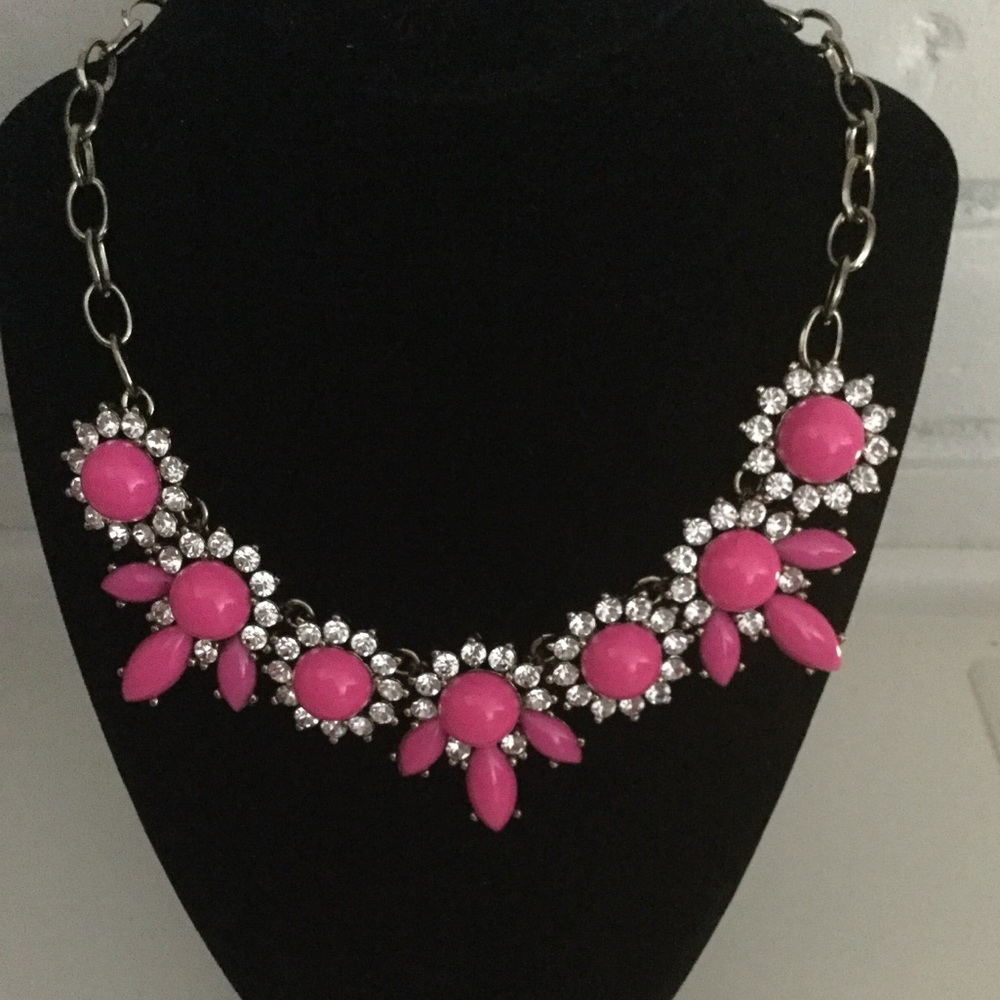 J. Crew chunky necklace hot pink